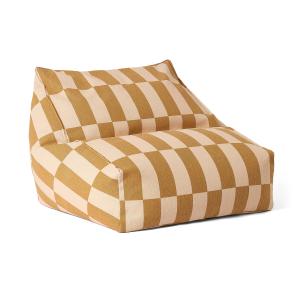 Nobodinoz - Vibes Pouf, L 74 x H 40 cm, moutarde / sable