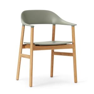 Normann Copenhagen - Chaise à accoudoirs Herit, chêne / ver…
