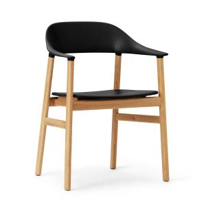 Normann Copenhagen - Chaise à accoudoirs Herit, chêne / noi…
