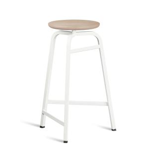 Northern - Treble Tabouret de bar, blanc / chêne huilé