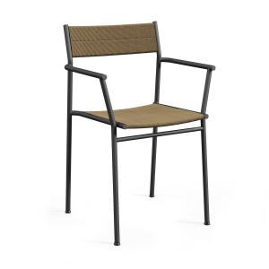 Northern - Vev chaise à accoudoirs, noir / marron