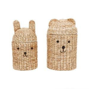 OYOY - Ours & Lapin Panier de rangement, naturel (lot de 2)