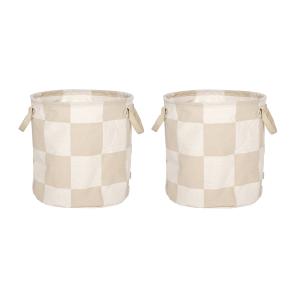 OYOY - Chess Panier de rangement, Ø 32 cm, argile / blanc c…