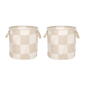 OYOY - Chess Panier de rangement, Ø 32 cm, argile / blanc c…