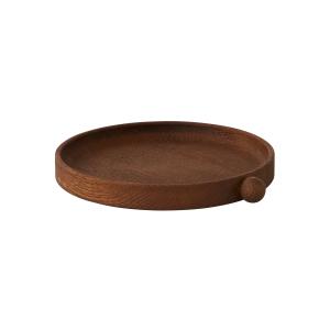 OYOY - Inka Plateau en bois rond Ø 20 cm, foncé
