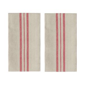 OYOY - Linu Torchon, rouge (lot de 2)