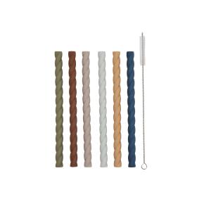 OYOY - Mellow Paille en silicone Ø 1 cm, caramel / bleu (se…