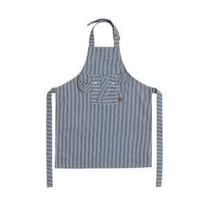 OYOY Mini - Tablier éléphant en denim rayé, bleu