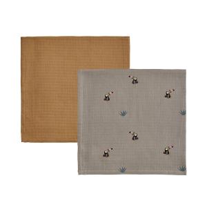 OYOY Mini - Toucan Mousseline, argile / caramel (set de 2)