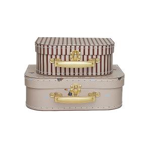 OYOY Mini - Toucan & Stripe Mini valise, clay (set de 2)