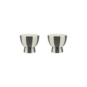 OYOY - Toppu Coquetiers, blanc / noir (set de 2)