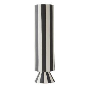 OYOY - Toppu Vase, Ø 8,5 x H 31 cm, noir / blanc