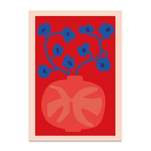 Paper Collective - The Red Vase Poster, 50 x 70 cm