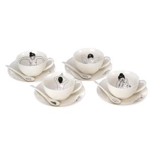 Pols Potten - Undressed Tasse avec soucoupe, blanc (set de…