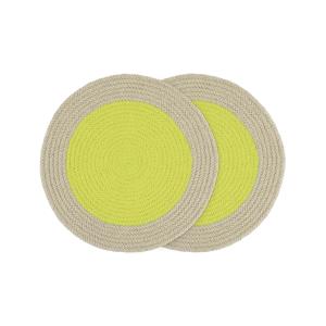 Remember - Sets de table en coton, lime (set de 2)