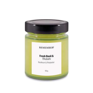 Remember - Bougie parfumée, Basilic & Rhubarbe, vert