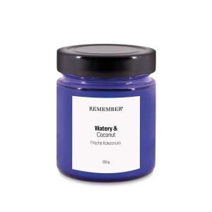 Remember - Bougie parfumée, Noix de coco fraîche, bleu
