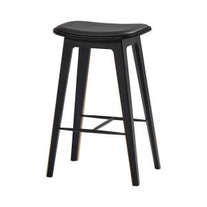 SACK it - Nordic Tabouret de bar H 73 cm, hêtre noir / cuir…