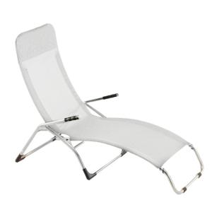 Fiam - Chaise longue de terrasse Samba aluminium / blanc