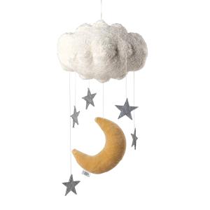 Sebra - Mobile pour bébé Moon & Stars, beige