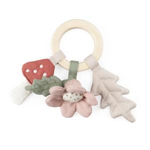 Sebra - Hochet en coton bio, feuille / champignon / fleur,…