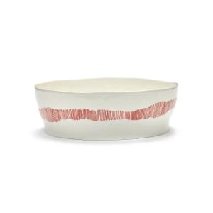 Serax - Feast saladier, blanc / rouge rayures