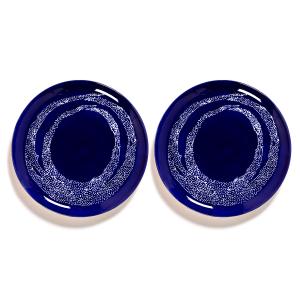 Serax - Feast Assiette, Ø 26,5 cm, bleu foncé / blanc à poi…