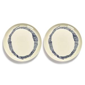 Serax - Feast Assiette, Ø 26,5 cm, blanc / bleu rayé (set d…