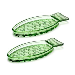 Serax - Fish & Fish plat de service N°1, vert (set de 2)