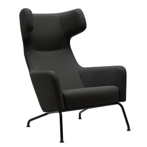 Softline - Havana Fauteuil à oreilles, piétement noir / Vis…