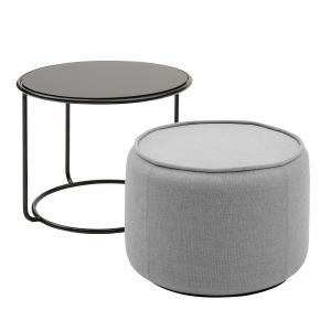 Softline - Tom pouf et table d'appoint, ø 58 x h 47 cm, noi…