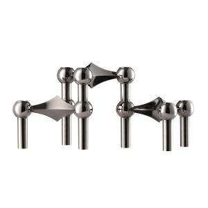 Stoff Nagel - Porte-bougies, noir / chrome (set de 3)