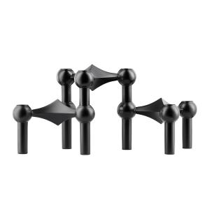 Stoff Nagel - Porte-bougies, noir (set de 3)