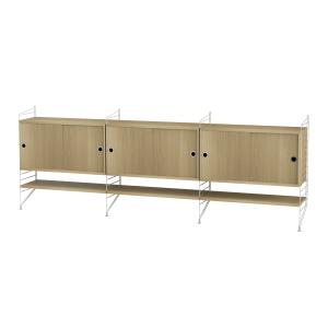 String - Sideboard, 240 x 85 x 30 cm, chêne / blanc