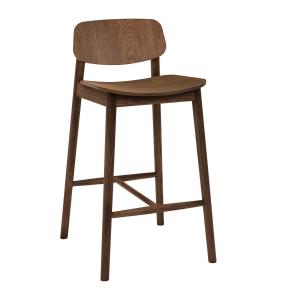 Studio Zondag - Chaise de bar Baas, placage noyer huilé