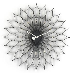 Vitra - Sunflower Clock, Hêtre noir, laiton