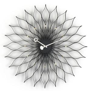 Vitra - Sunflower Clock, Hêtre noir, laiton