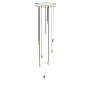 Tala - Brass Nine Lampe suspendue, blanc / laiton