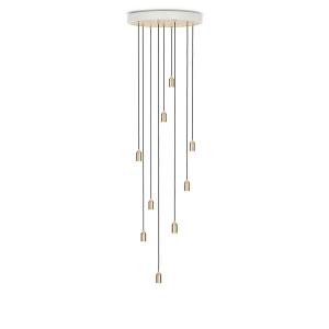 Tala - Brass Nine Lampe suspendue, blanc / laiton