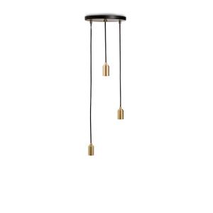 Tala - Brass Triple Lampe suspendue, noir / laiton