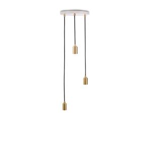 Tala - Brass Triple Lampe suspendue, blanc / laiton