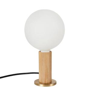 Tala - Chêne Knuckle Lampe de table, chêne / laiton, y comp…