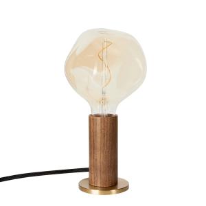 Tala - Noyer Knuckle Lampe de table, noyer / laiton avec am…