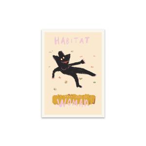 The Poster Club - Habitat de Le Lapin Rouge, 30 x 40 cm