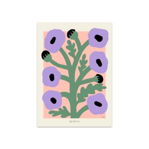 The Poster Club - Purple Poppies de Madelen Möllard, 50 x 7…