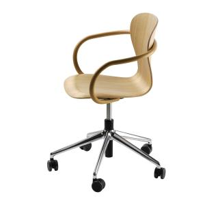 Thonet - S 220 FDRW Chaise pivotante avec roulettes, chêne…