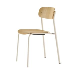 Thonet - S 243 chaise, blanc perle RAL 1013 / chêne laqué c…