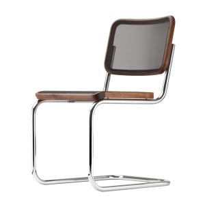 Thonet - S 32 N Chaise, chrome / noyer huilé / résille noir…