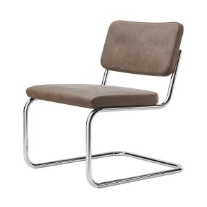 Thonet - S 32 VL Lounge chaise, chrome / cuir nubuck brun