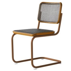 Thonet - S 32 V chaise, ambre / chêne teinté / cannage avec…